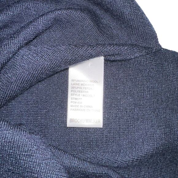 Brochu Walker Merino Wool Blend Pull On Navy Midi Skirt MEDIUM - Picture 4 of 6